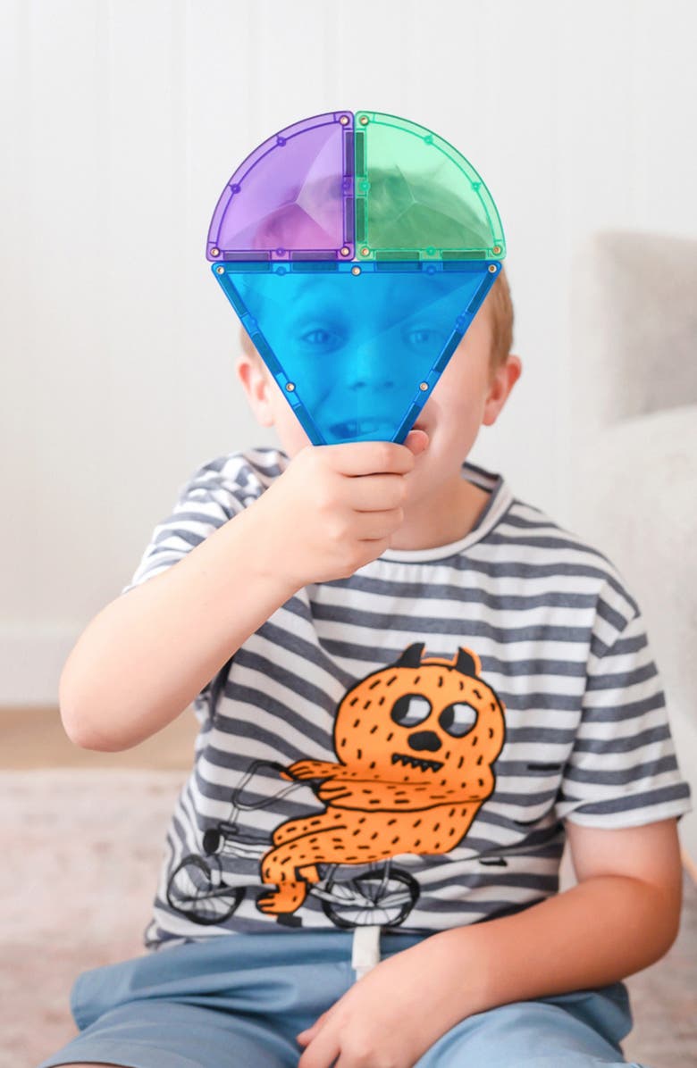 CONNETIX Kids' Rainbow Magnetic Tiles 36-Piece Shape Expansion Pack, Alternate, color, Rainbow