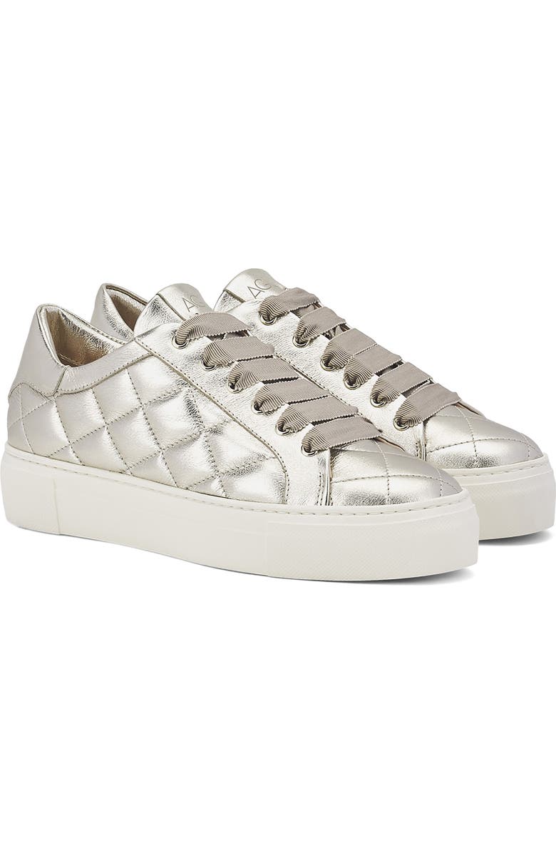 AGL Eva Leather Sneaker, Main, color, Platinum Leather