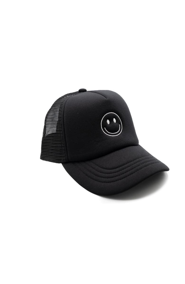 Rey To Z Smiley Foam Trucker Hat, Alternate, color, Black