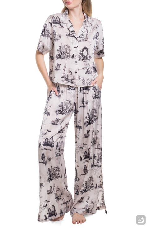 Erie Toile Satin Pajamas