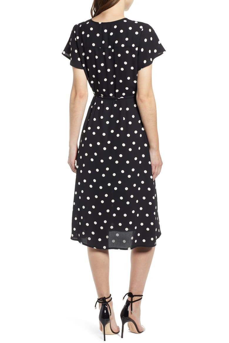 Wrap Dress, Alternate, color, BLACK GIRLY DOT SM