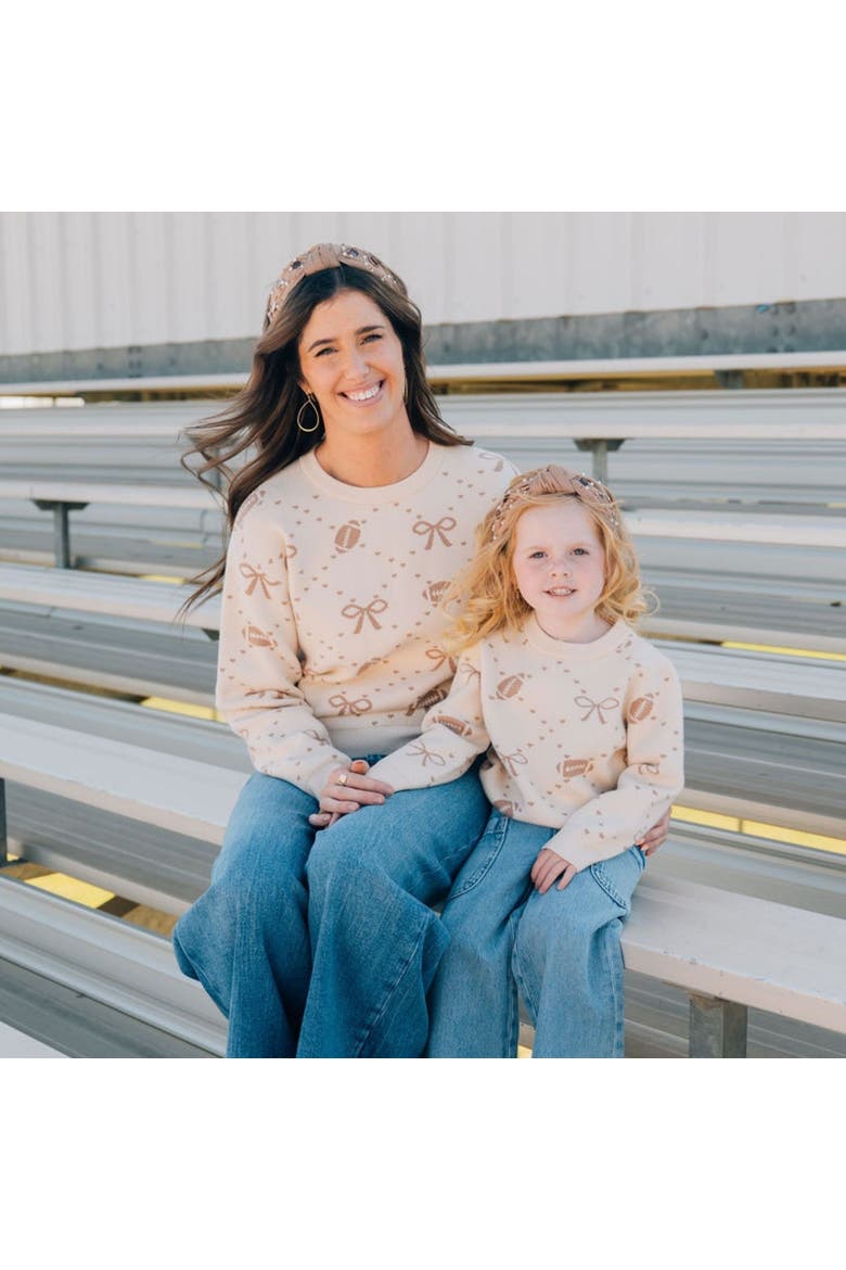 Football Trellis Women's Sweater, Alternate, color, Ivory