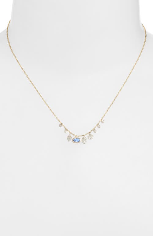 Meira T Diamond Pavé Blue Sapphire Pendant Necklae In Gold/sapphire