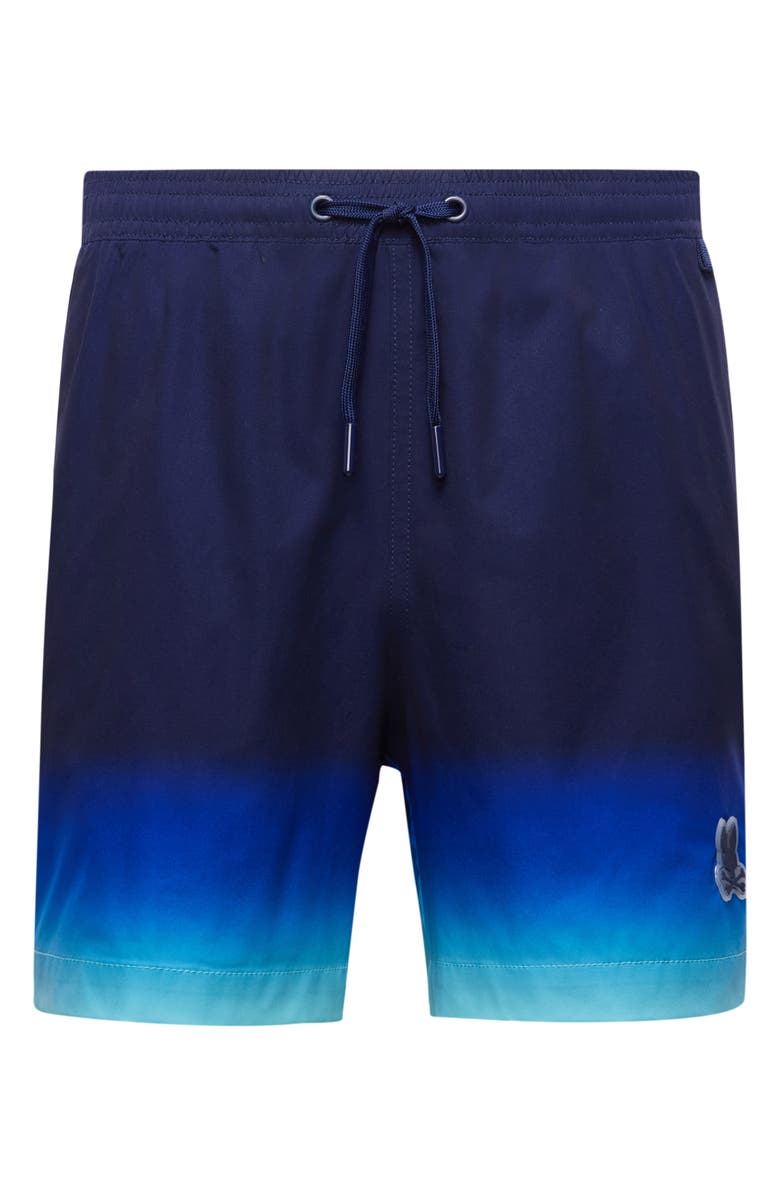 Psycho Bunny Kids' Dax Ombré Swim Trunks, Main, color, Evening Blue
