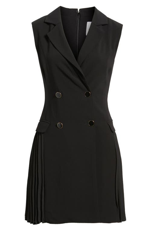 Sam Edelman Pleated Double Breasted Blazer Dress In Black