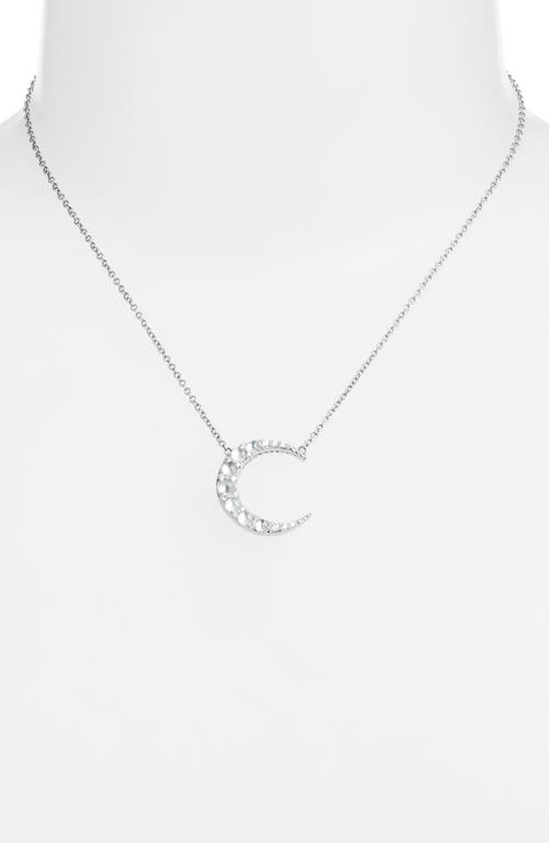 Monica Rich Kosann Mini Crescent Pendant Necklace In Silver