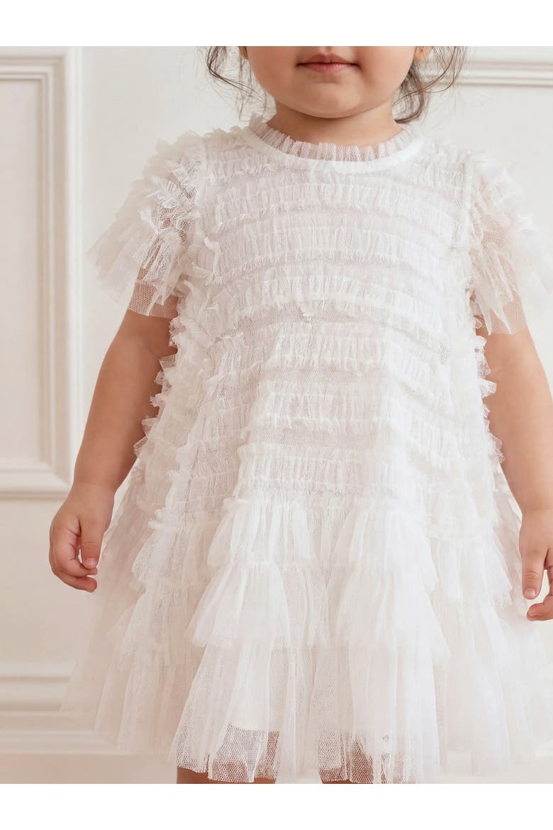 Kid's Valentine Ruffle Baby Dress, Alternate, color, Swan White