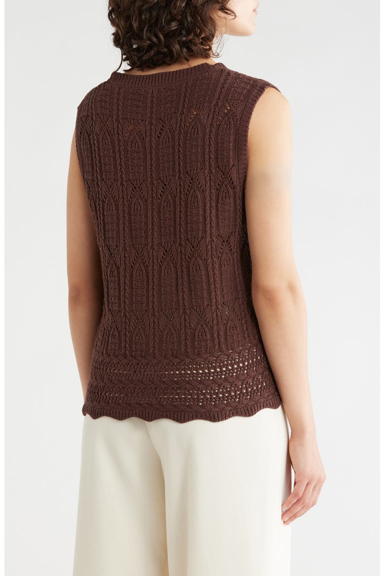 Crochet Sweater Vest, Alternate, color, COCOA BEAN