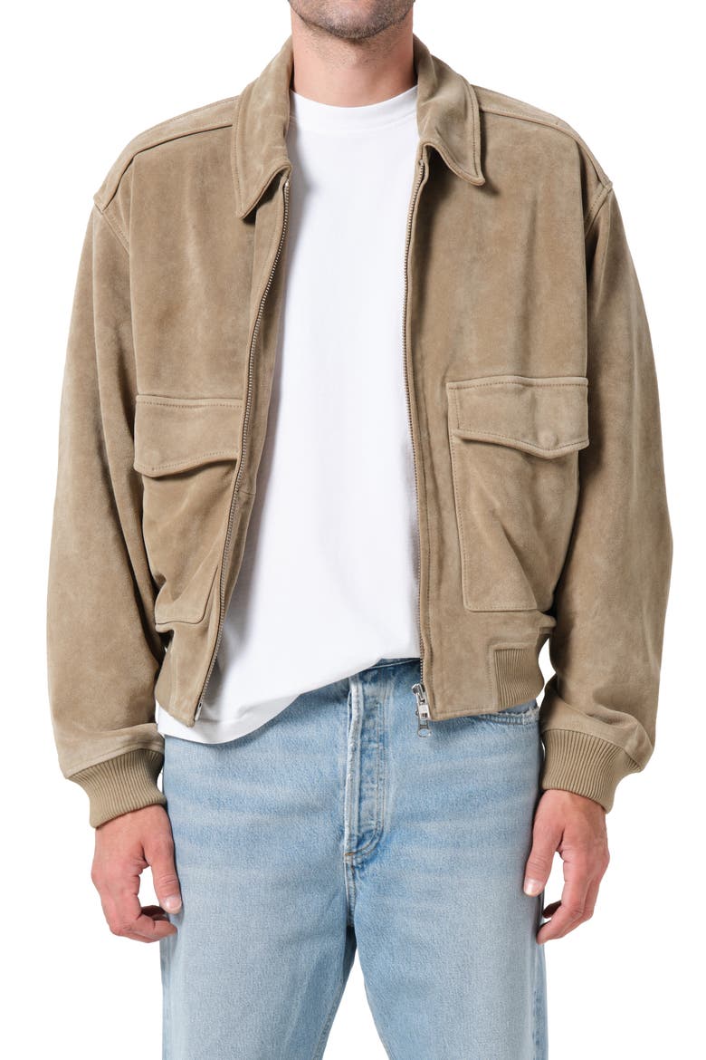 Emil Suede Bomber Jacket, Main, color, ARIZONA M SAND