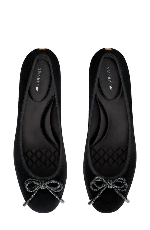 Birdies Hummingbird Pump In Black Velvet Bow