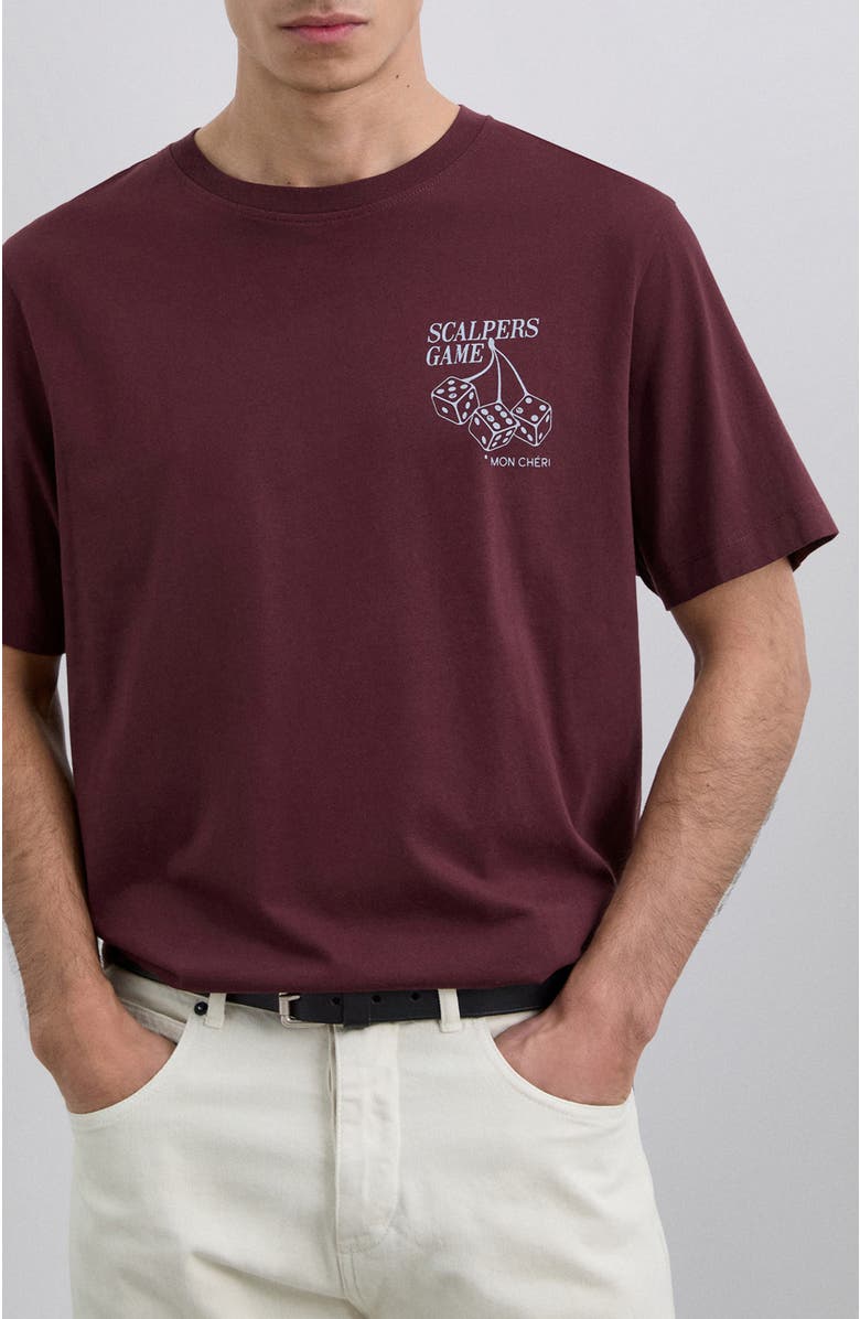 Scalpers Dice Tee, Alternate, color, Burgundy
