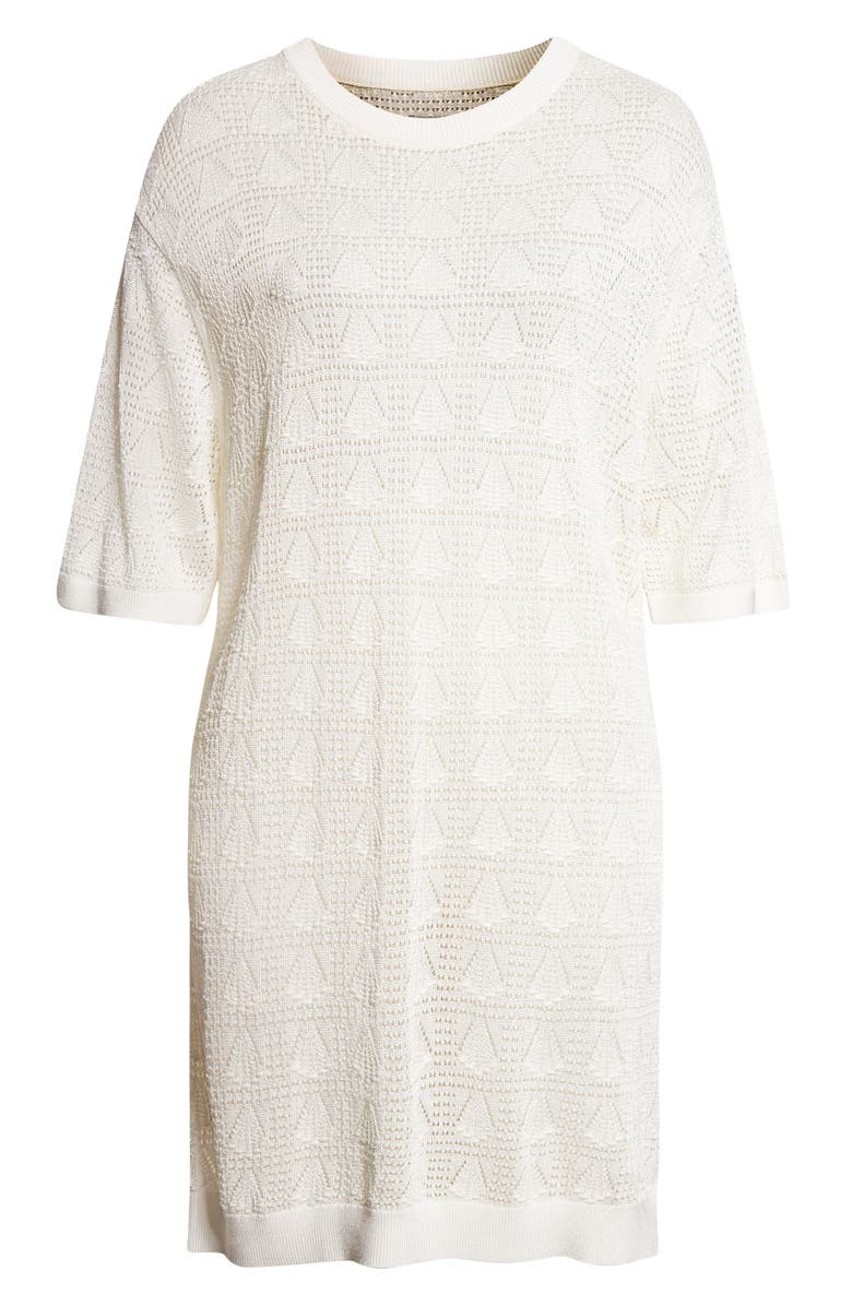 LOULOU DE SAISON Armas Shell Knit T-Shirt Dress, Alternate, color, Ivory