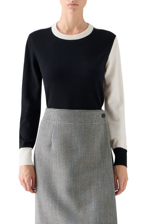Colorblock Cool Virgin Wool Sweater