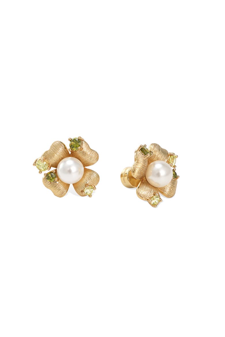 Garden Blossom Stud Earrings, Main, color, Gold