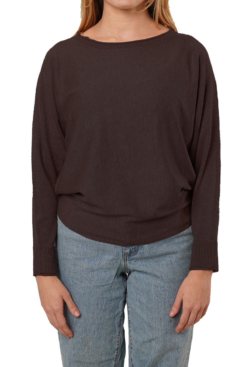 Dolman Sleeve Sweater, Main, color, HICKORY BROWN
