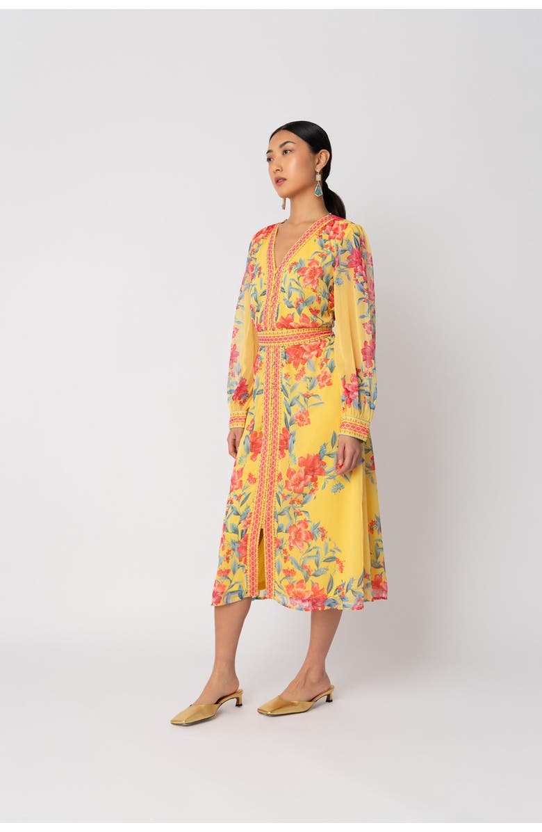 RAISHMA Naomi Yellow Dress, Alternate, color, Yelow Floral Print