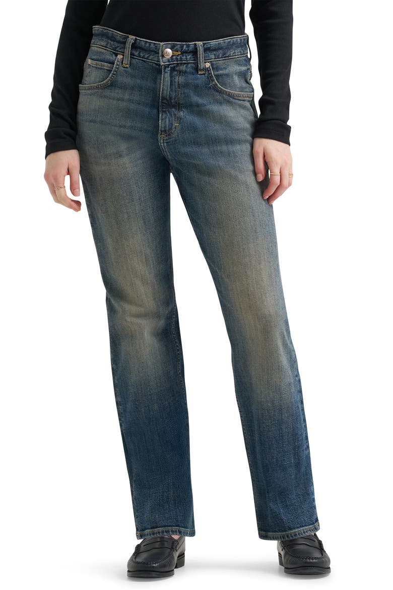 Rider Classic High Waist Straight Leg Jeans, Main, color, TAKE THE RISK