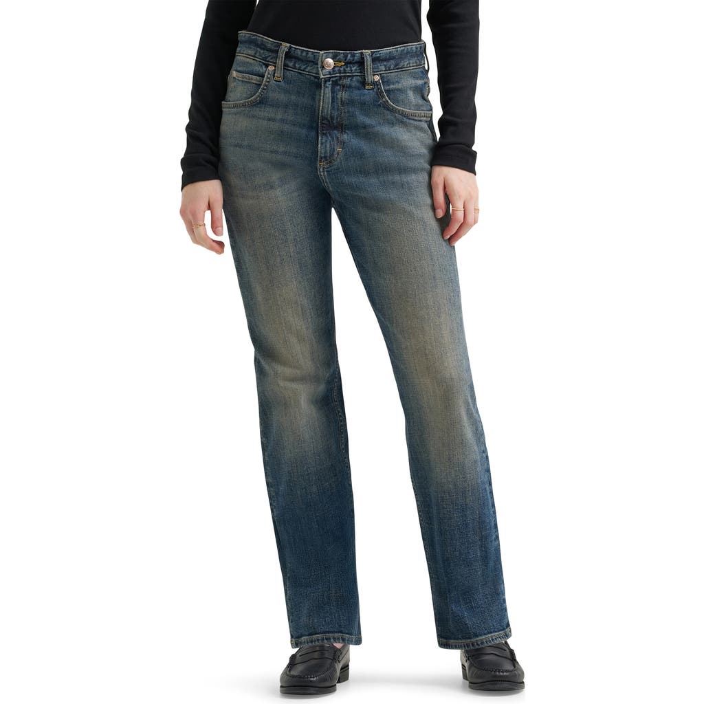 Lee Rider Classic High Waist Straight Leg Jeans In Blue