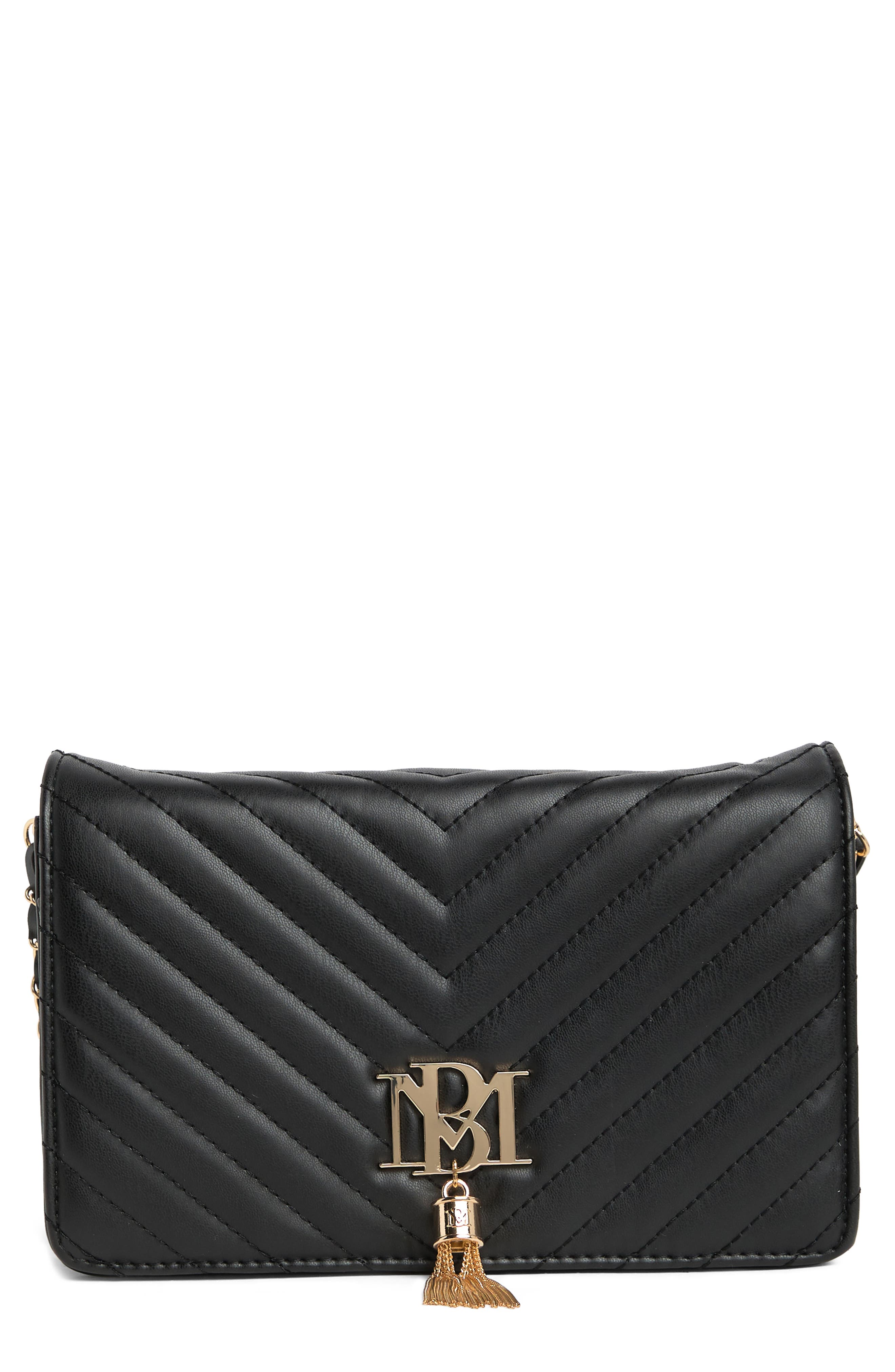 Badgley Mischka Collection Chevron Quilted Crossbody Bag, Main, color, 