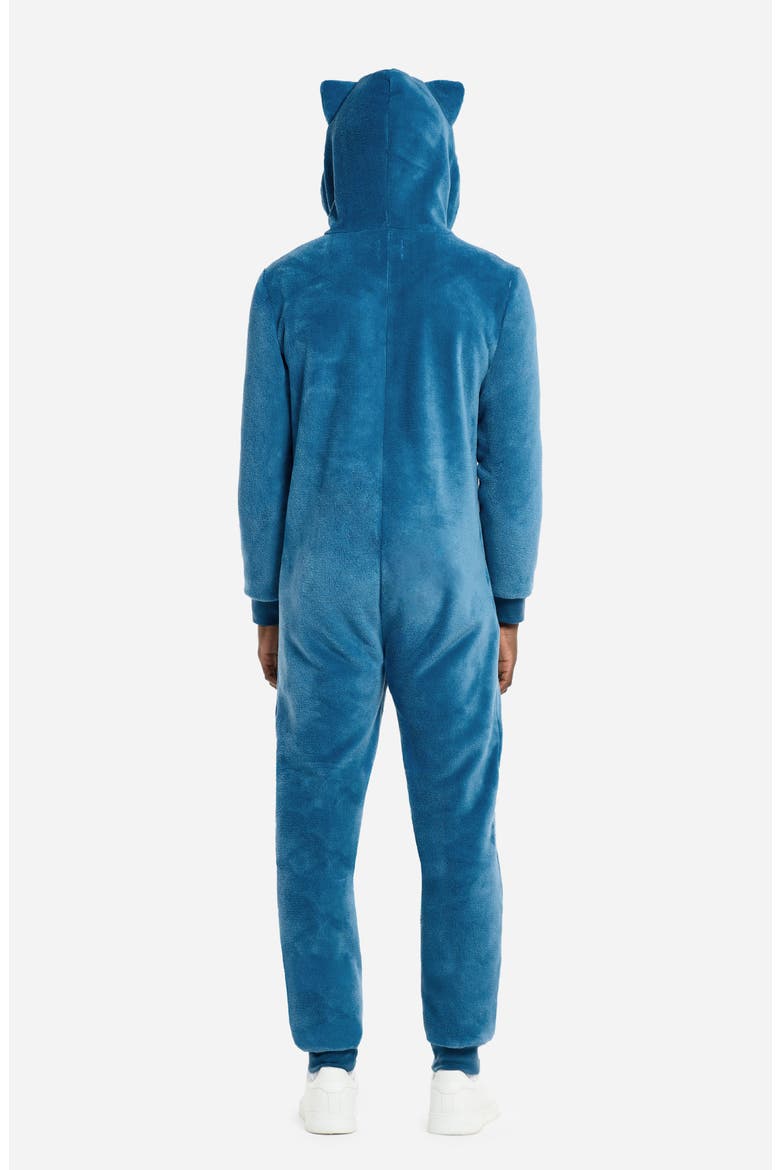 Snorlax Pokémon™ Long Sleeve Hooded Fleece Jumpsuit, Alternate, color, BLUE