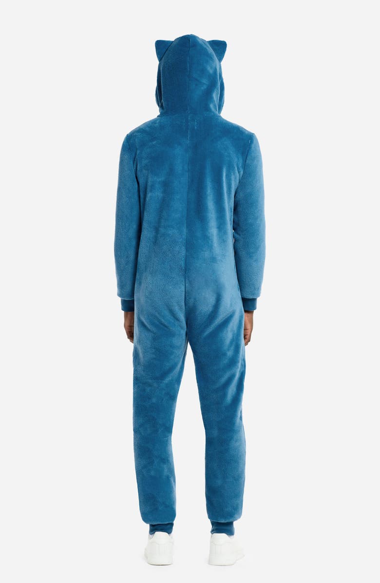 OppoSuits Snorlax Pokémon<sup>™</sup> Long Sleeve Hooded Fleece Jumpsuit, Alternate, color, Blue