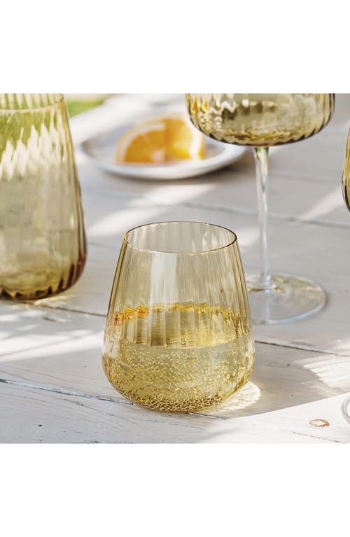Vietri Francesca Double Old Fashioned Glass In Yellow