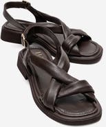 Forever & Always Shoes Frand Leather Crisscross Strap Sandal