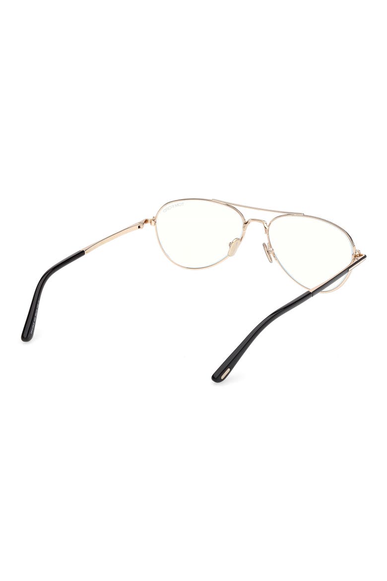 56mm Pilot Optical Glasses, Alternate, color, SHINY ROSE GOLD / SHINY BLACK