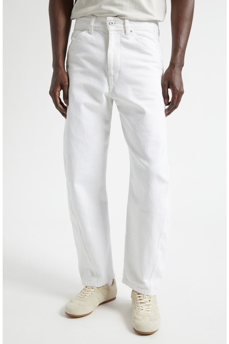 Twisted Seam Workwear Jeans, Main, color, MILK
