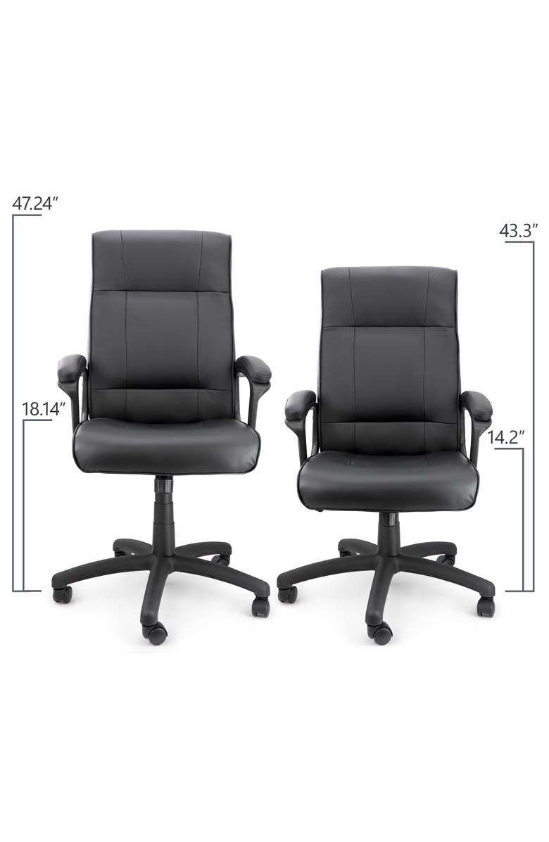 Elama High Back Adjustable Office Chair, Alternate, color, Black