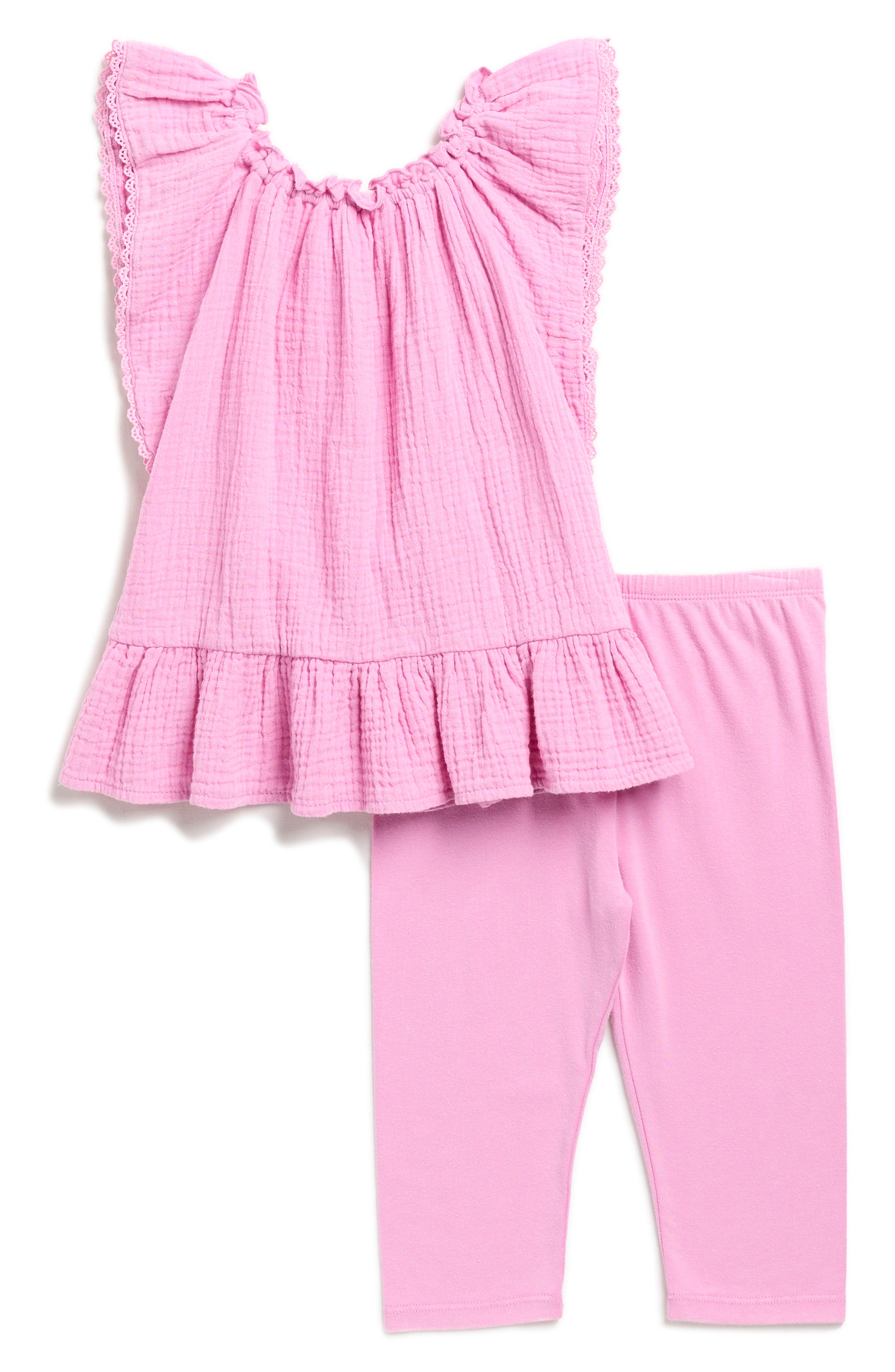 Splendid Kids' Cotton Gauze Top & Leggings Set