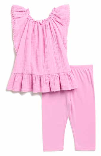 Splendid Kids' Cotton Gauze Top & Leggings Set