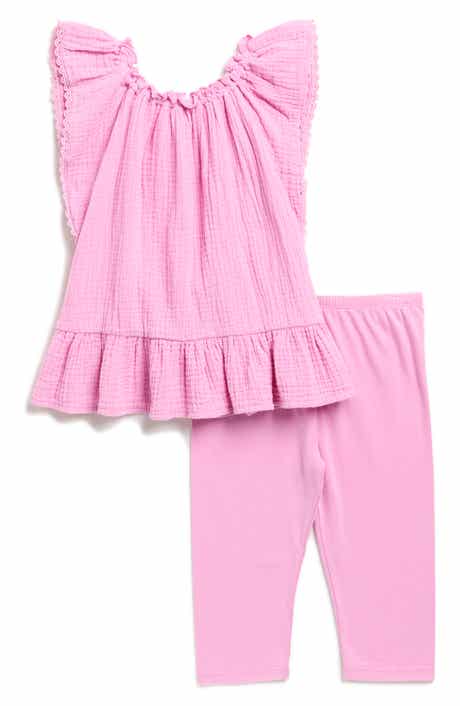 Splendid Kids' Cotton Gauze Top & Leggings Set