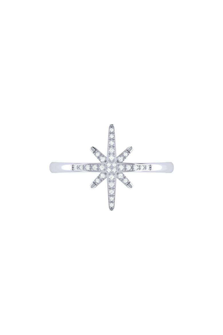 North Star Sterling Silver Diamond Ring, Alternate, color, Silver