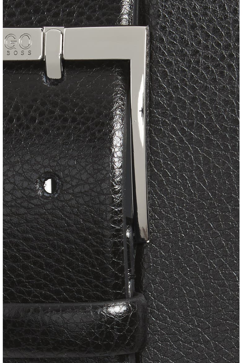 C-Elloy Leather Belt, Alternate, color, BLACK