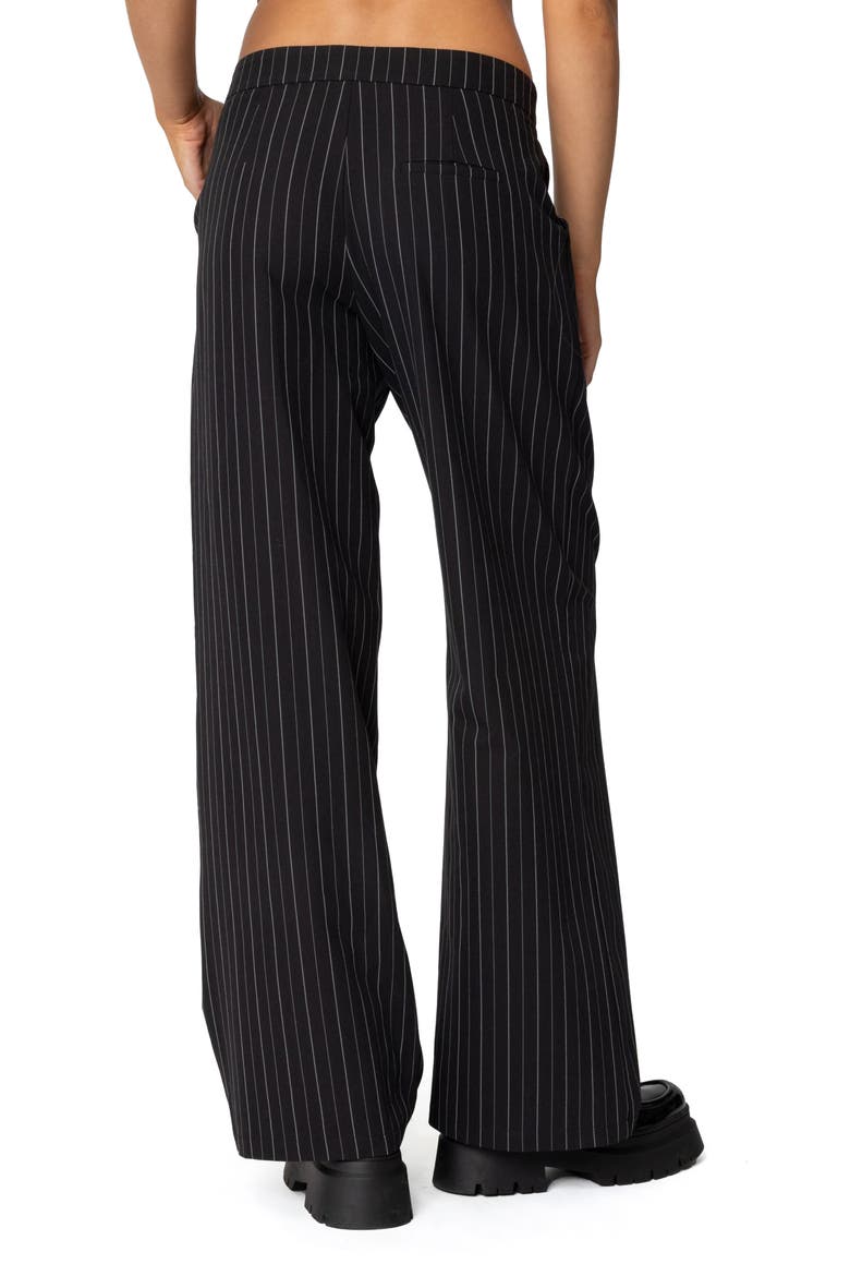 Aliza Pinstripe Straight Leg Pants, Alternate, color, BLACK-AND-WHITE