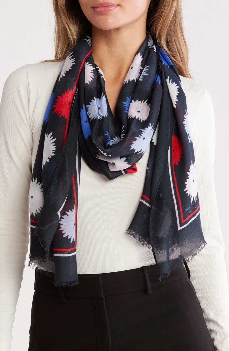 Kate Spade New York pop flower oblong scarf, Main, color,