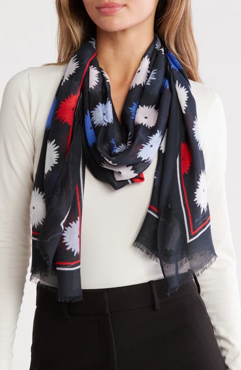 pop flower oblong scarf