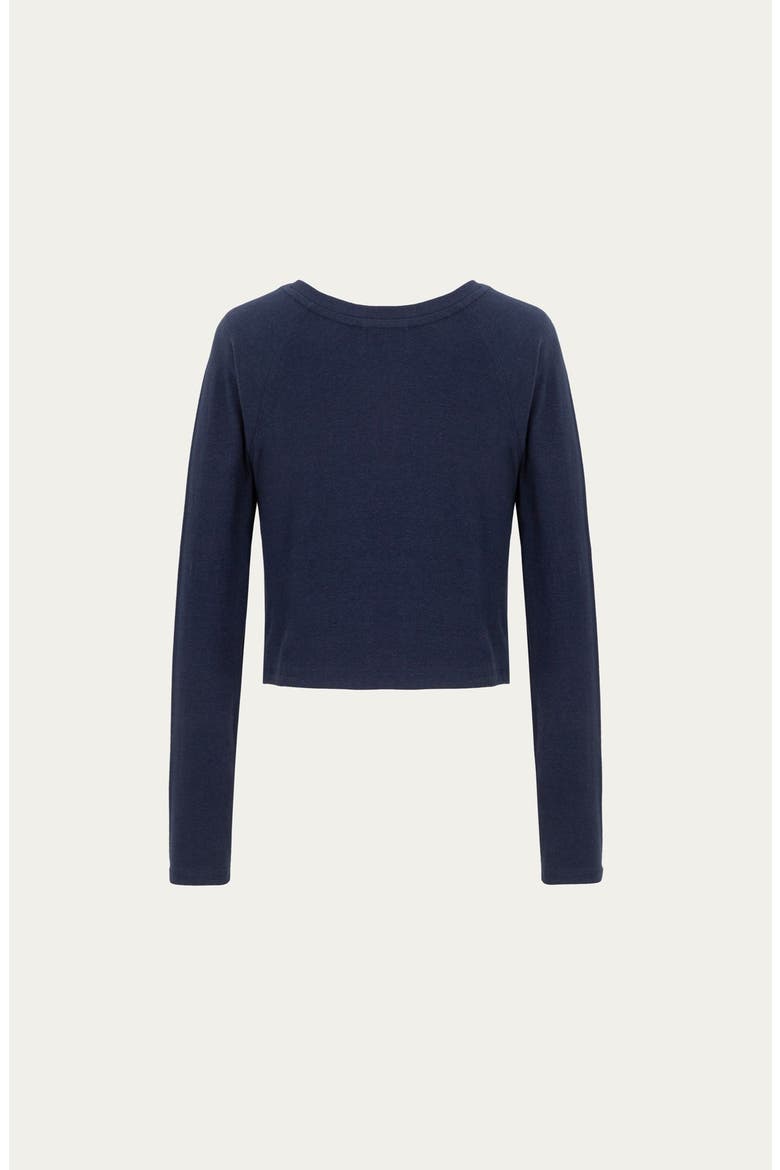 Hemp Essentials Cropped Raglan Tee, Alternate, color, indigo