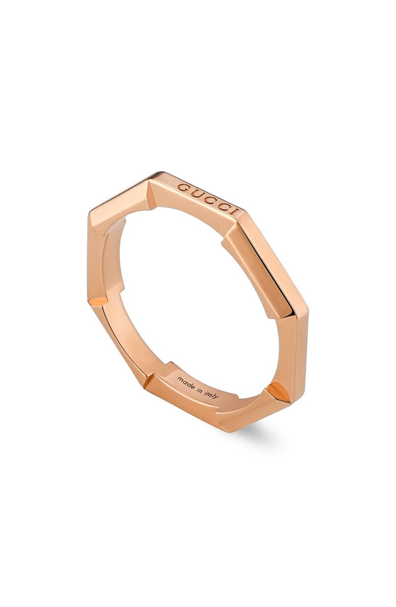 Gucci Link to Love 18K Rose Gold Ring, Alternate, color, Rose Gold