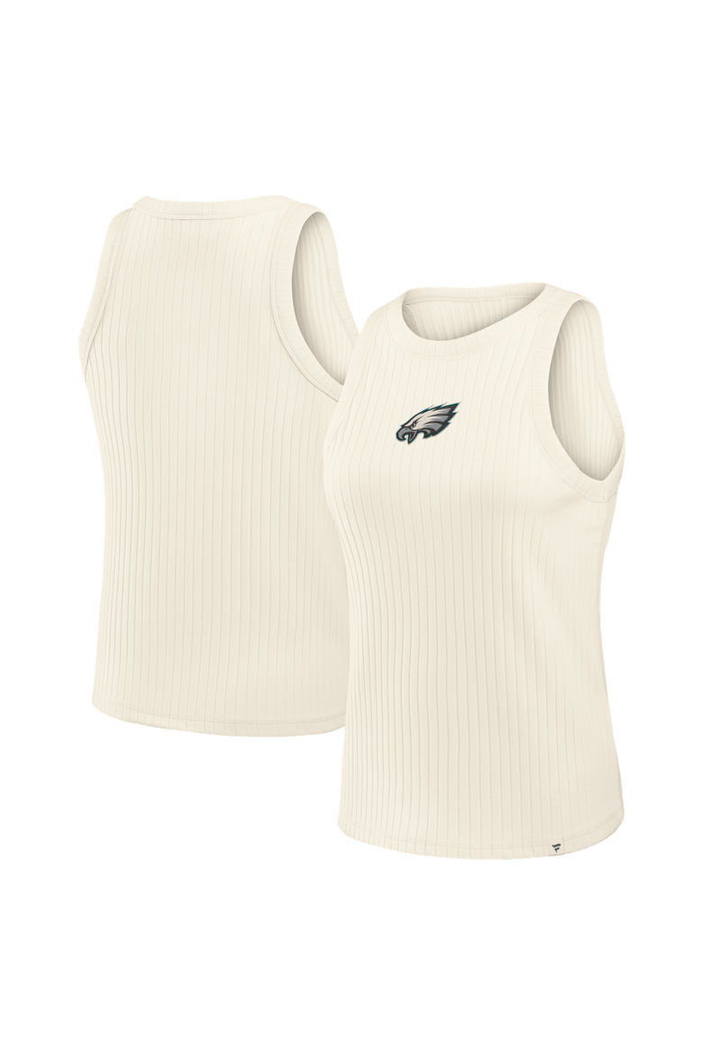 Women's Fanatics Cream Philadelphia Eagles Star Play Tri-Blend Ribbed Tank Top, Main, color, Cream