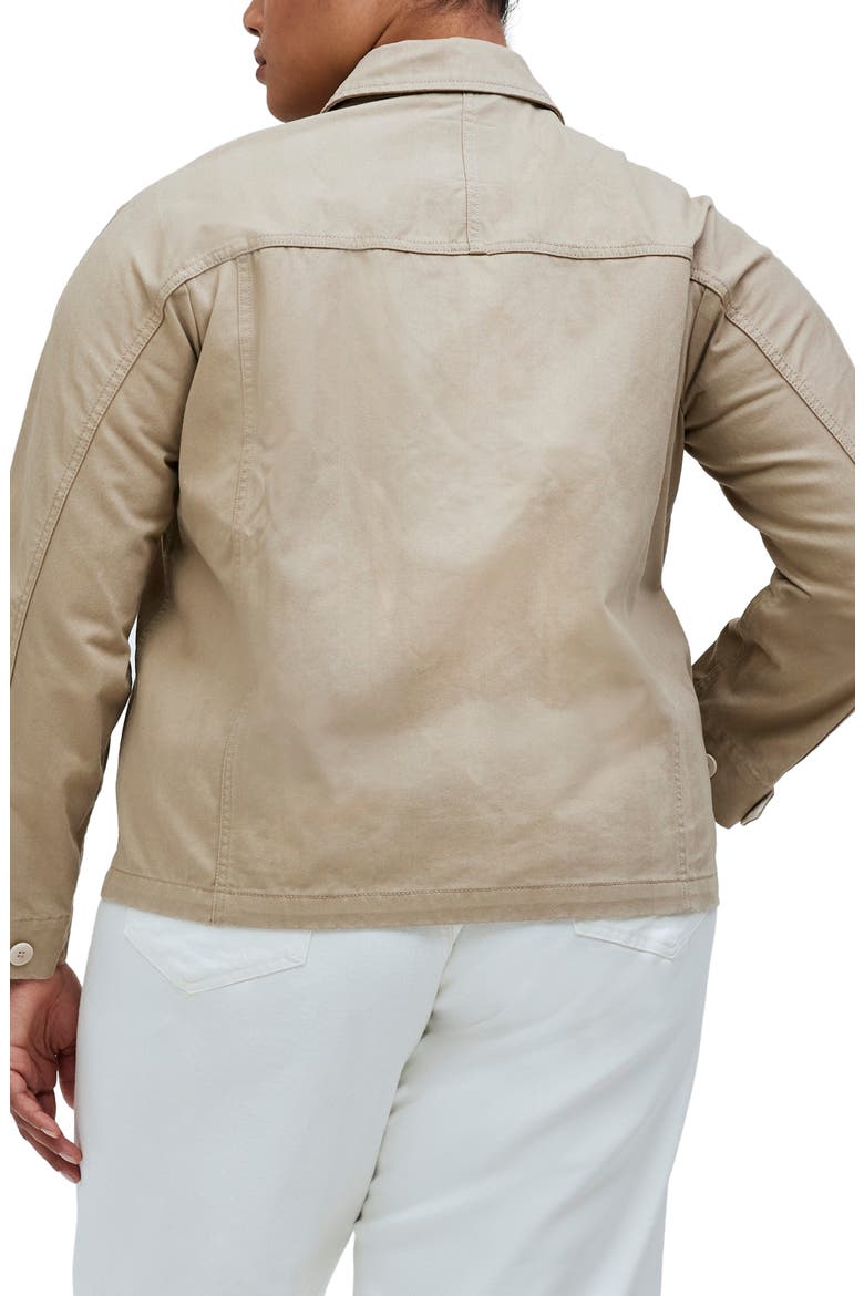 Crop Cargo Denim Jacket, Alternate, color, DARK OAT