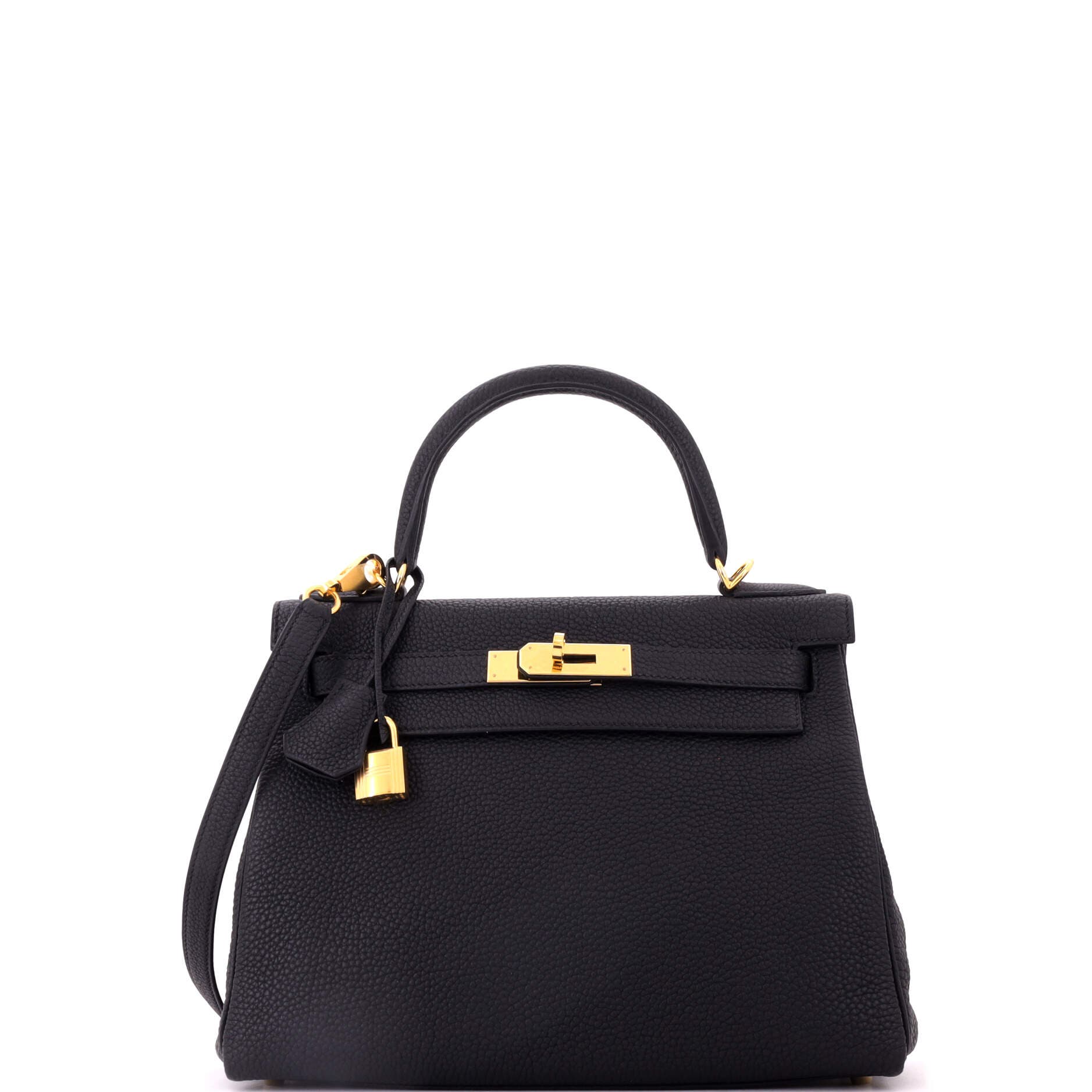 Kelly Handbag Black Togo with Gold Hardware 28, Main, color, Black