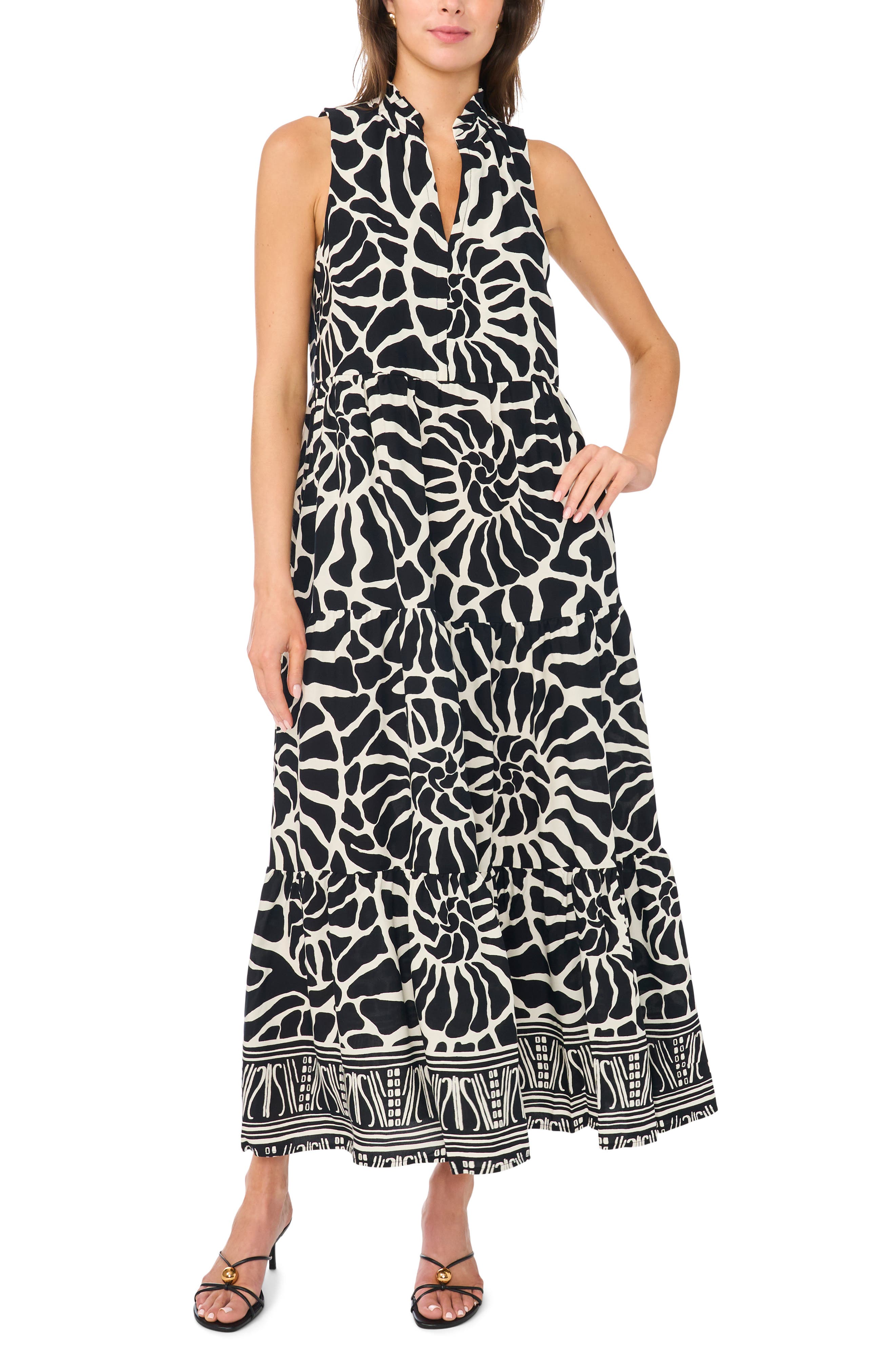 Halogen® Sleeveless Tiered Maxi Dress