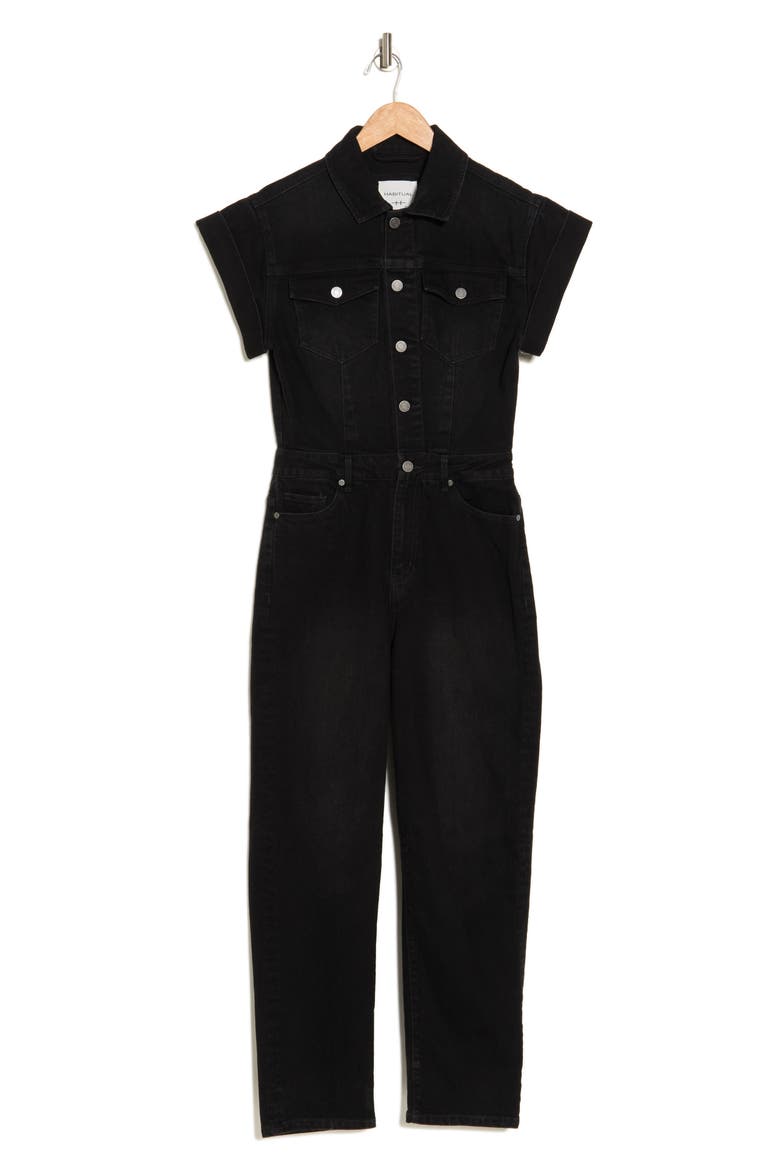 Denim Jumpsuit, Alternate, color, BLACK