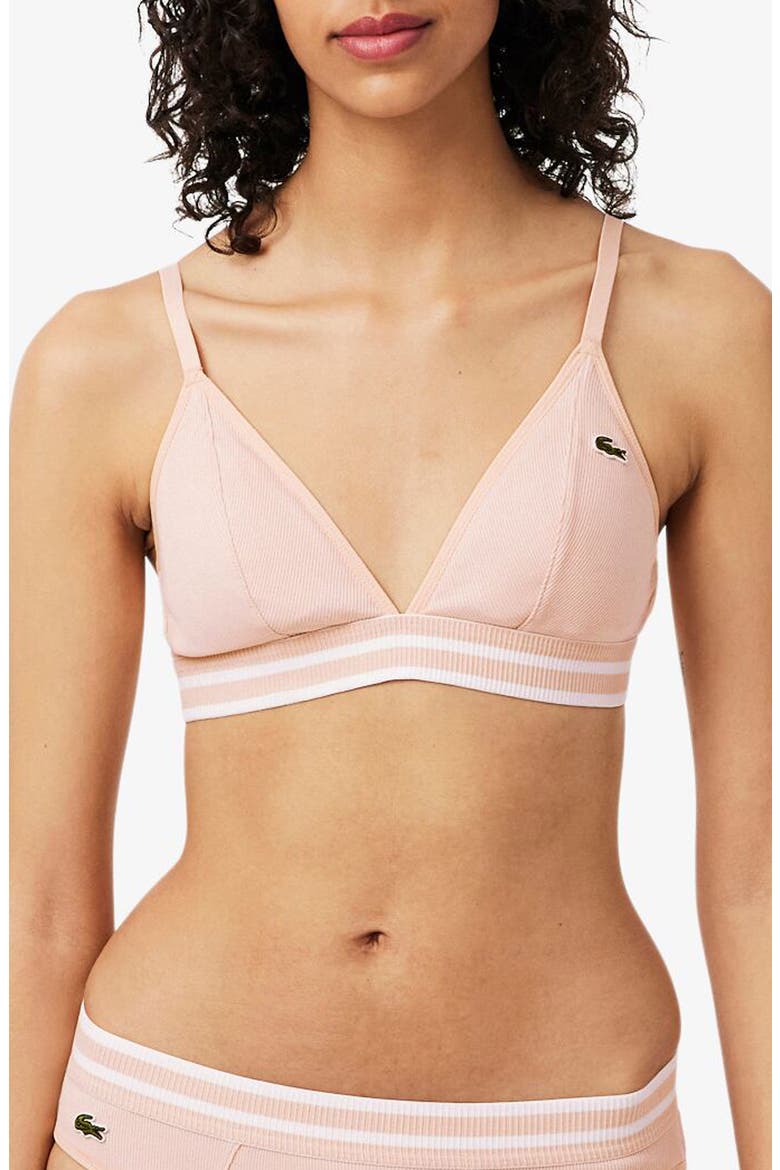 Cotton Blend Rib Triangle Bralette, Main, color, BISTRE