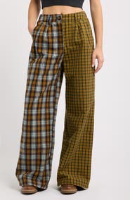 Dressed in Lala Let's Merge Souls Plaid Wide Leg Pants