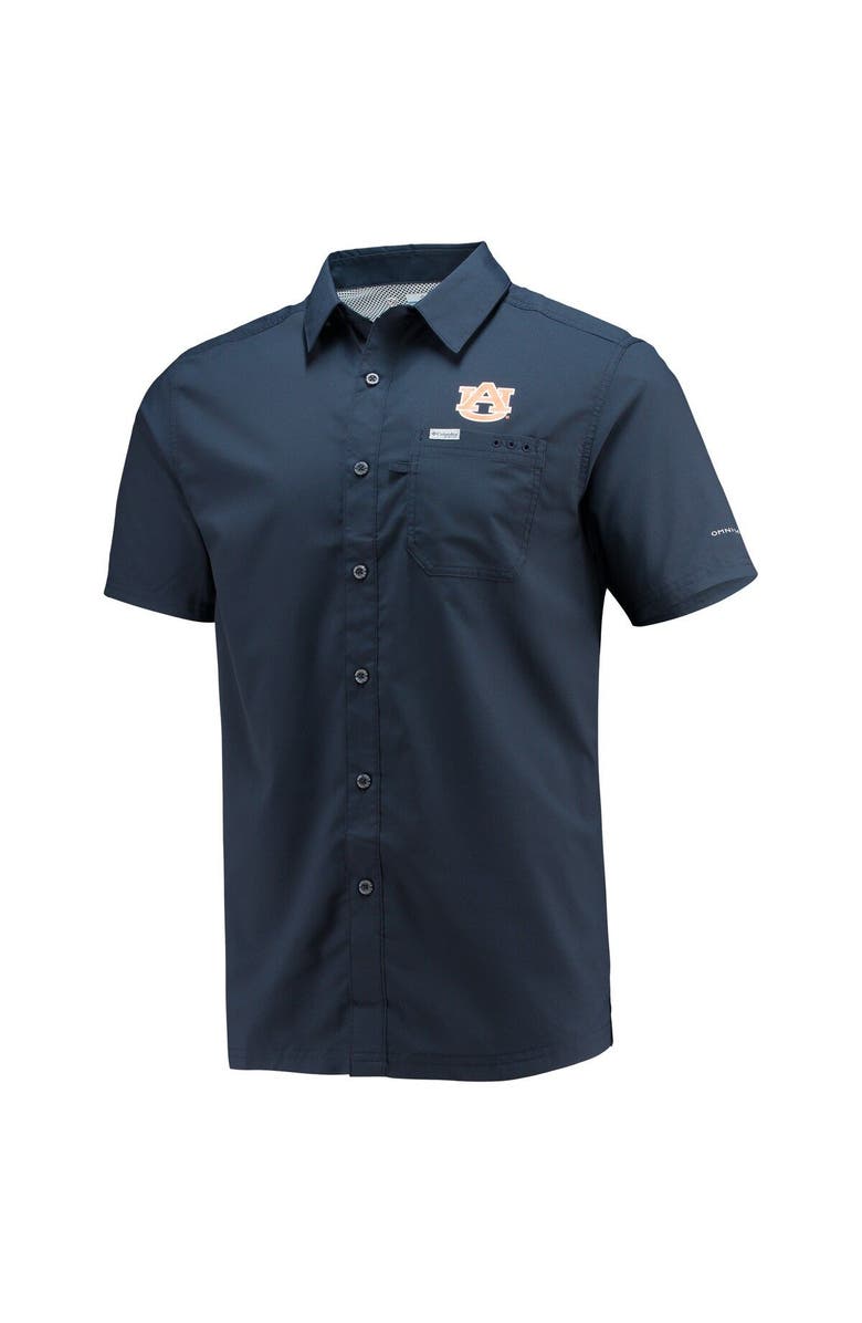 Columbia Men's Columbia PFG Navy Auburn Tigers Slack Tide Camp Button-Up Shirt, Alternate, color, Navy
