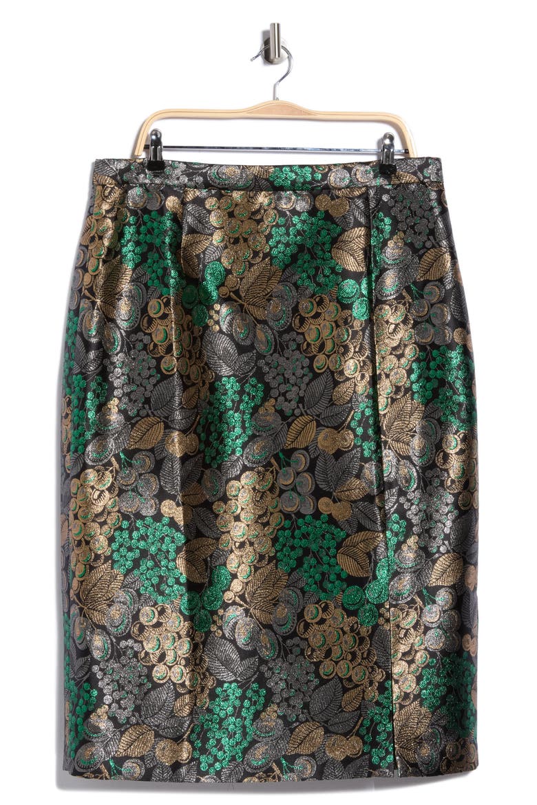 Charlotte Metallic Brocade Midi Skirt, Main, color, BLA-MULTI