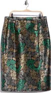 LK Bennett Charlotte Metallic Brocade Midi Skirt